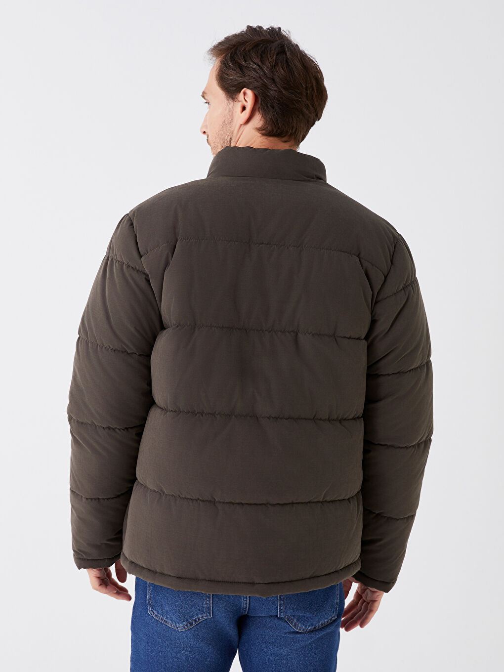 Standard Fit Funnel Neck Men's Puffer Coat-4