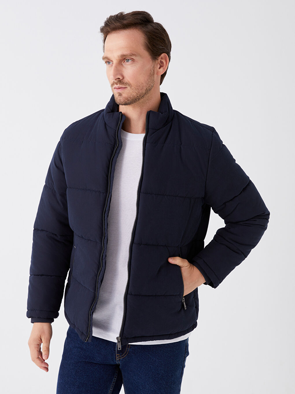 LCWAIKIKI Classic Standard Fit Funnel Neck Men's Puffer Coat -W34153Z8-RFH