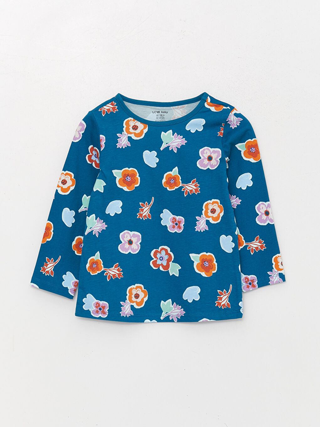 Turkuaz Bisiklet Yaka Kız Bebek Pijama Takımı 2'li-1