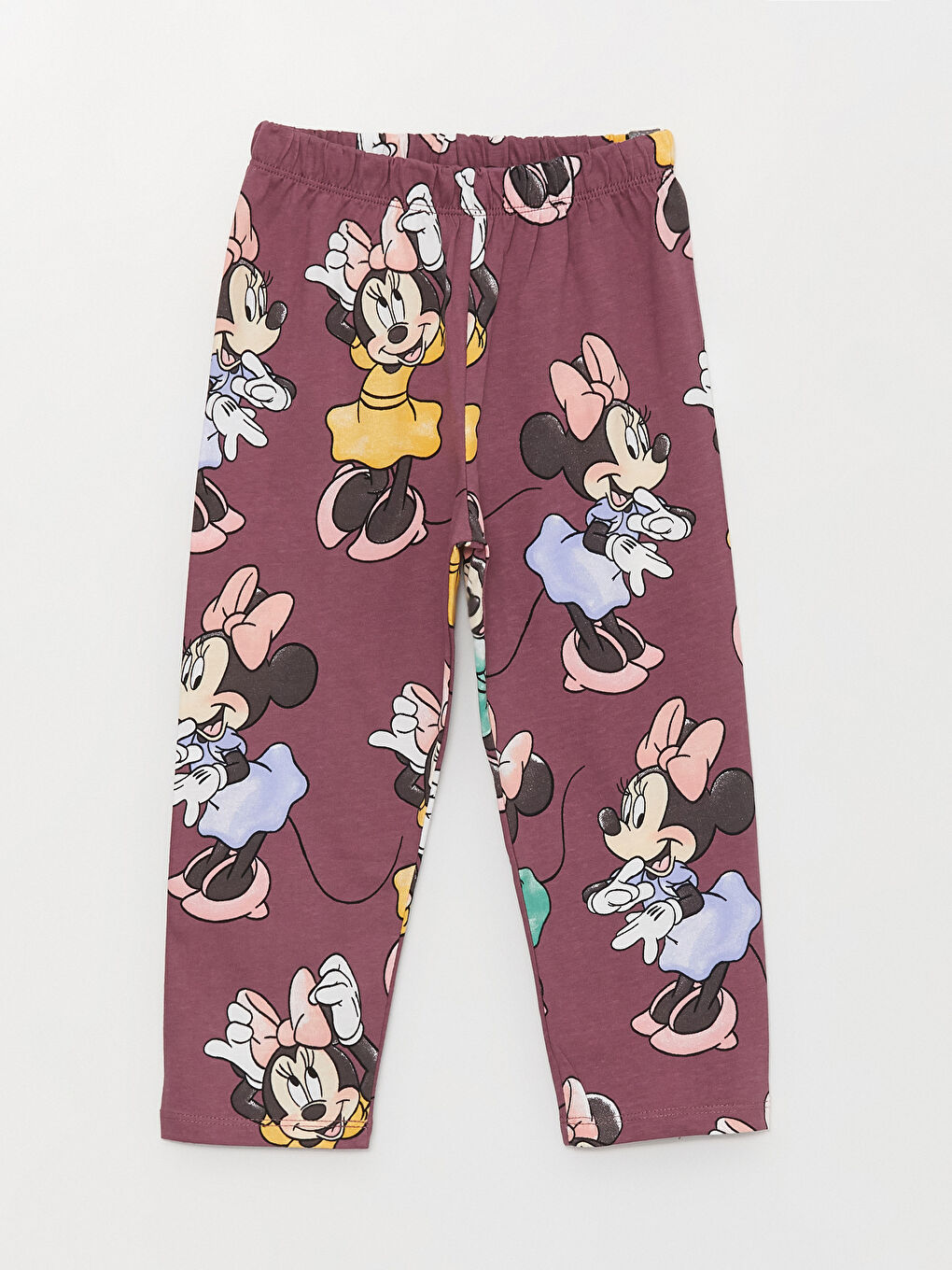 LCW baby Mor Baskılı Polo Yaka Uzun Kollu Minnie Mouse Baskılı Kız Bebek Pijama Takımı - 3