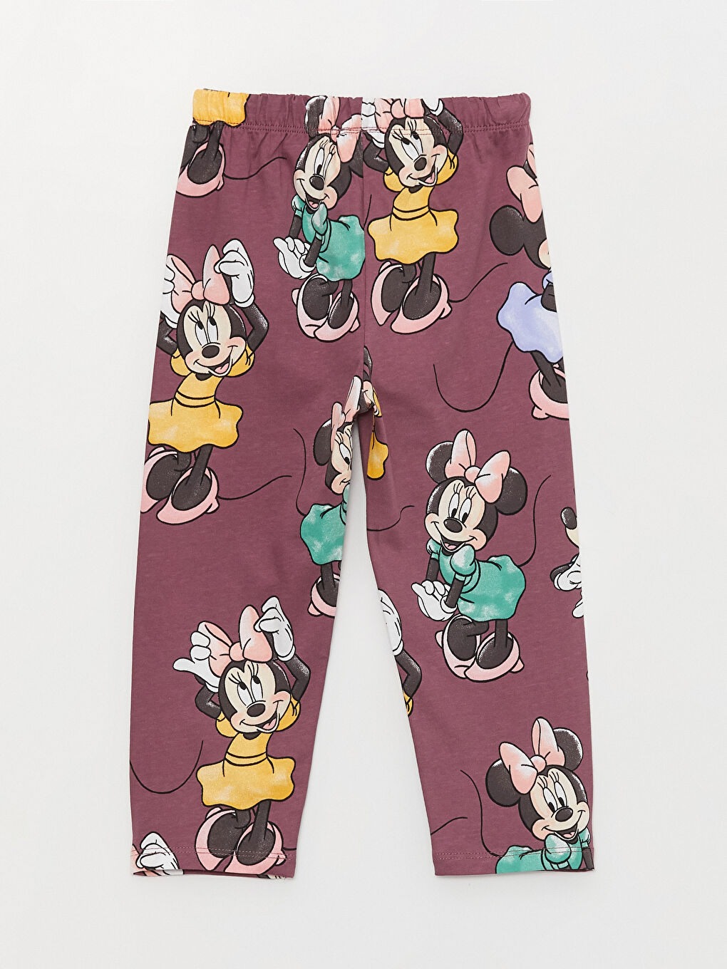 LCW baby Mor Baskılı Polo Yaka Uzun Kollu Minnie Mouse Baskılı Kız Bebek Pijama Takımı - 4