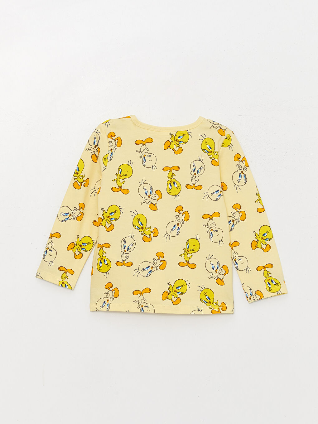 Sarı Bisiklet Yaka Baskılı Kız Bebek Pijama Takım-2