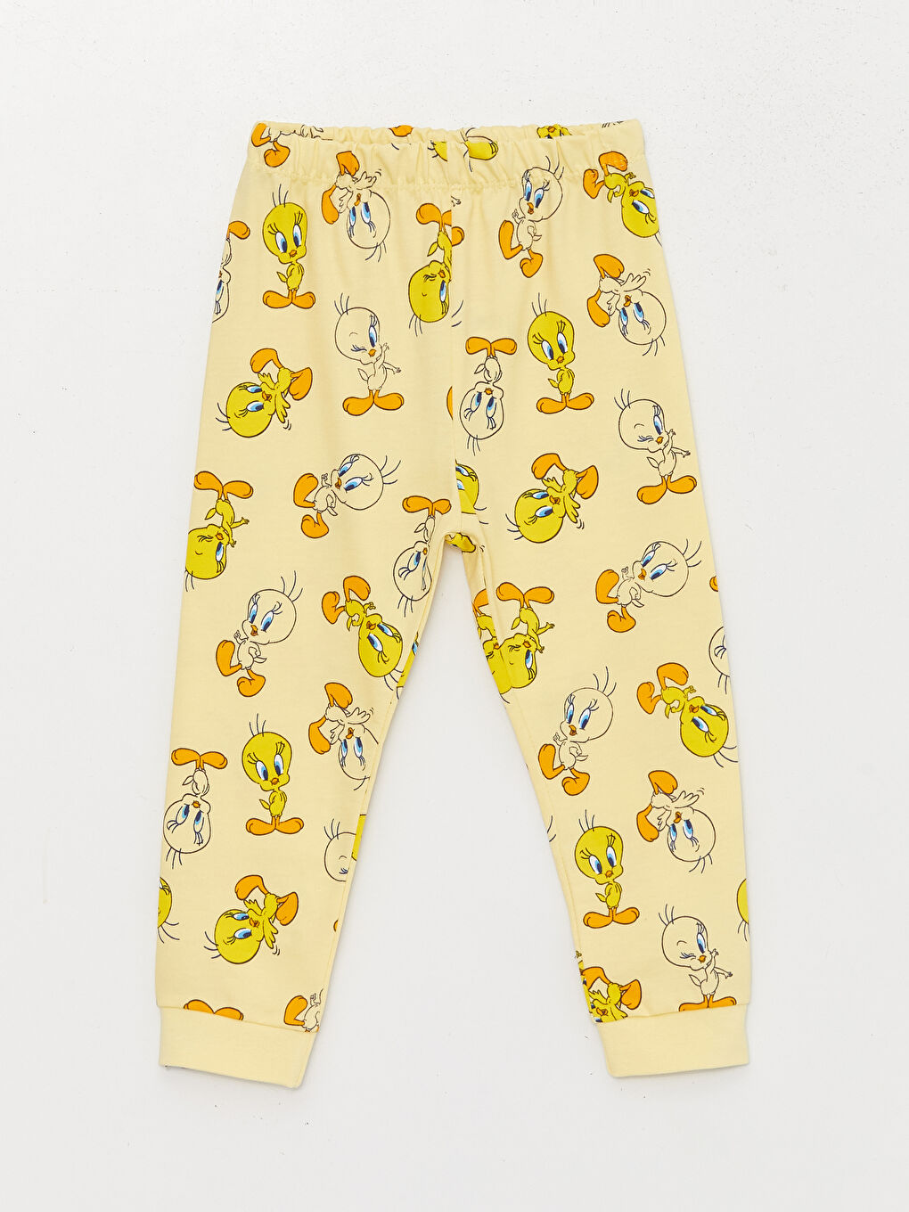 Sarı Bisiklet Yaka Baskılı Kız Bebek Pijama Takım-3