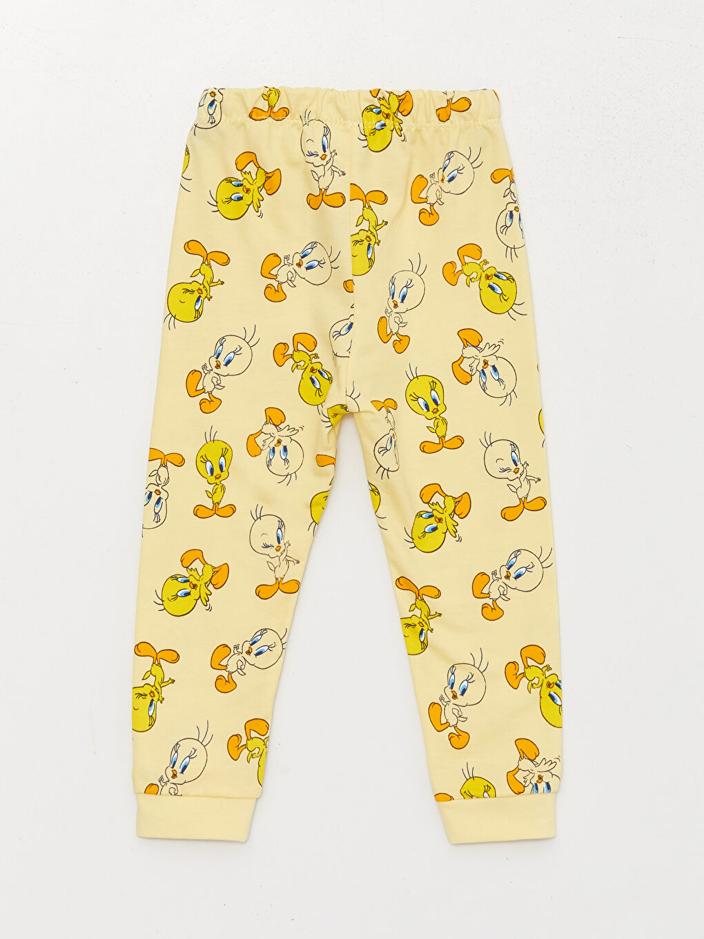 Sarı Bisiklet Yaka Baskılı Kız Bebek Pijama Takım-4