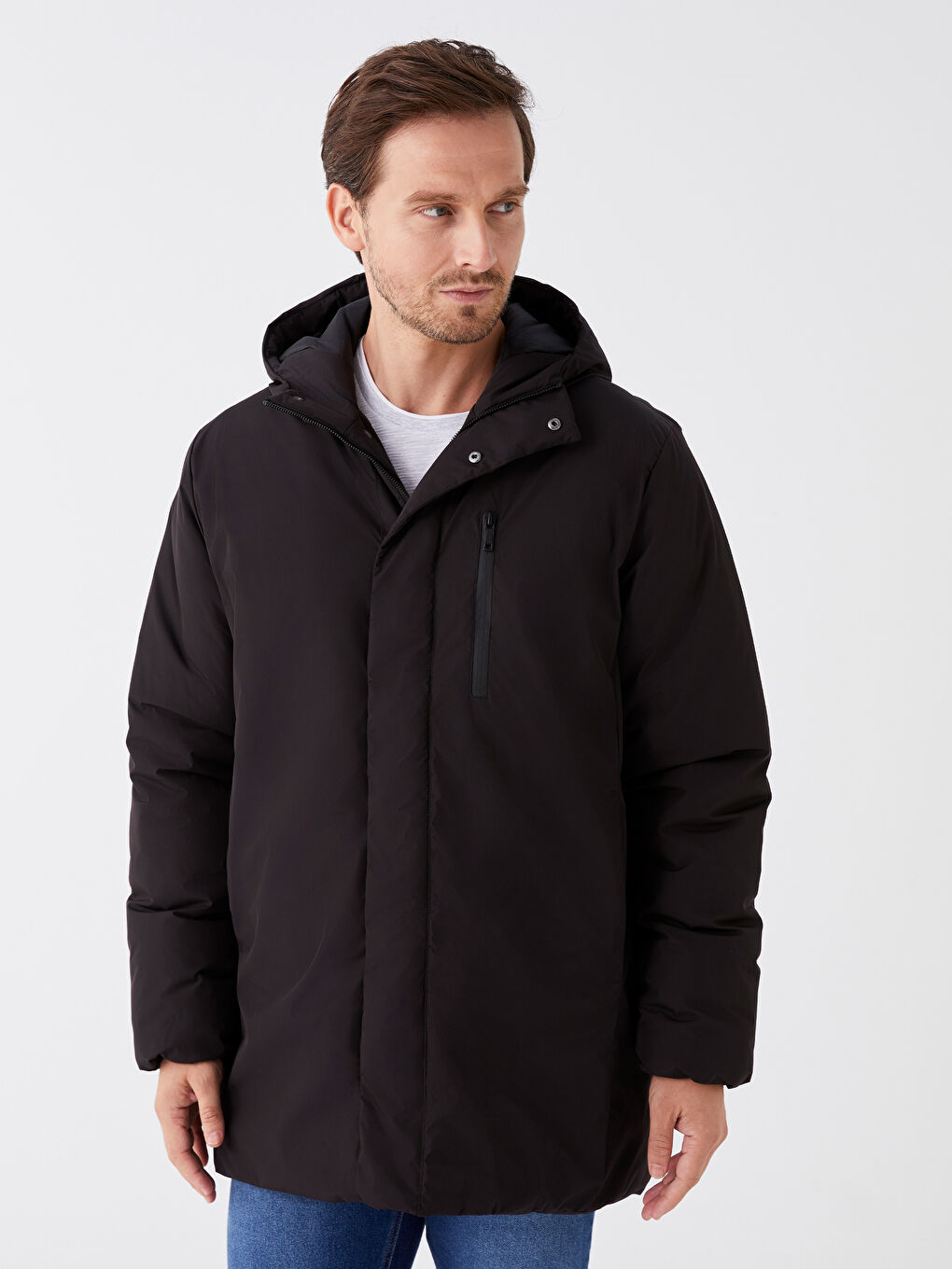 Standard Fit Kapuzenmantel für Herren-1