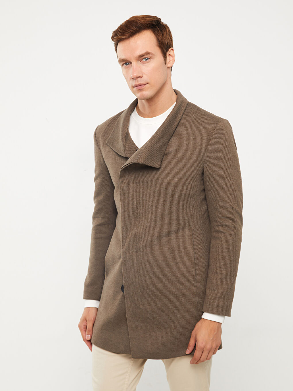 Kahverengi Slim Fit Erkek Kaban