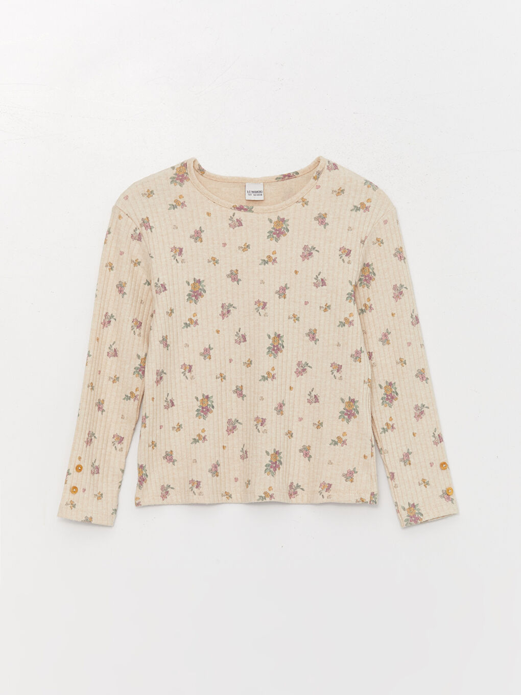 Футболка с круглым вырезом, с принтом, с длинным рукавом, для девочек