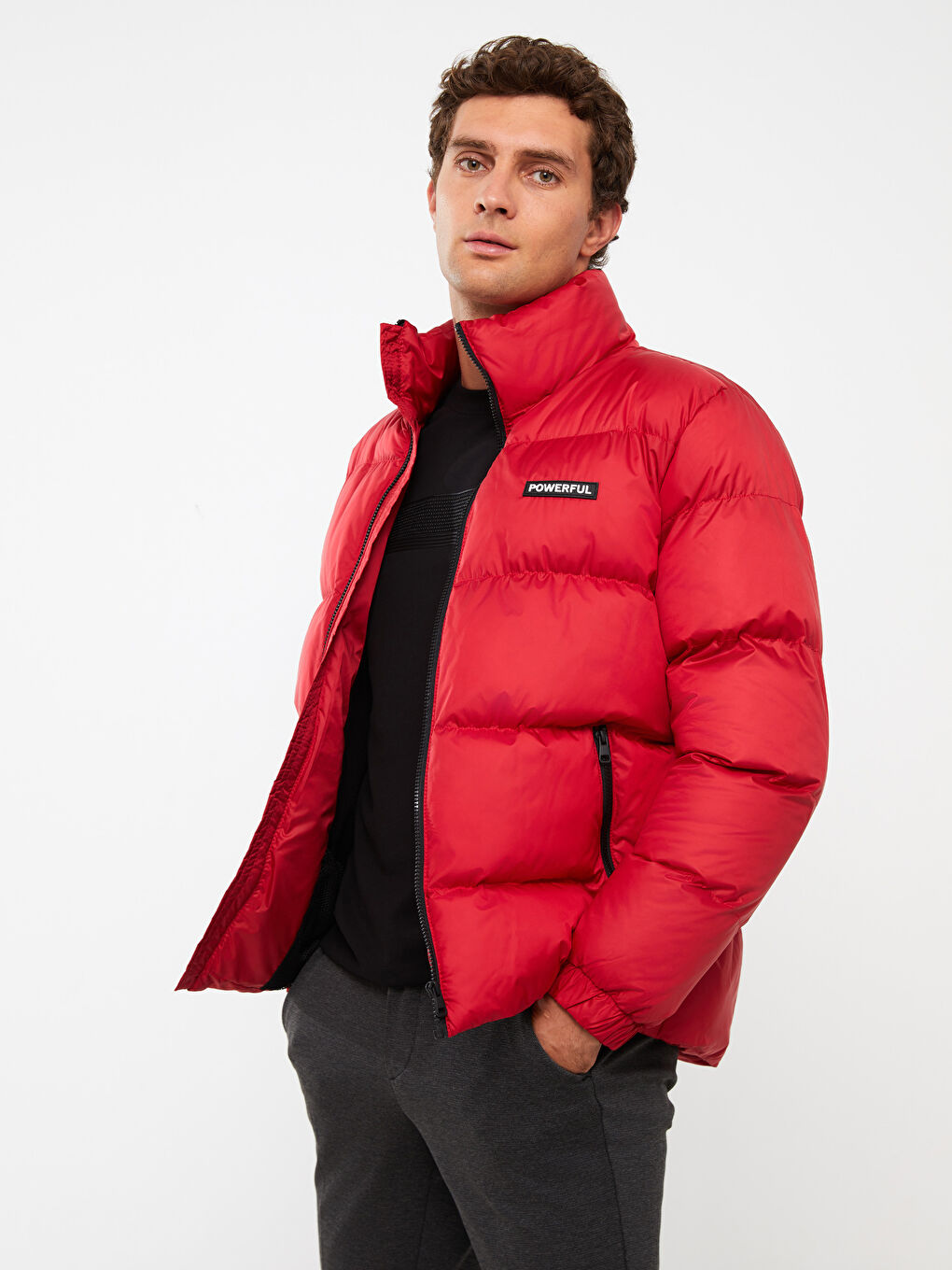 Standard Fit Funnel Neck Men's Puffer Coat