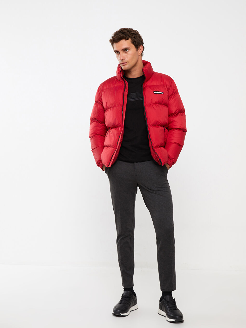 Standard Fit Funnel Neck Men's Puffer Coat-2