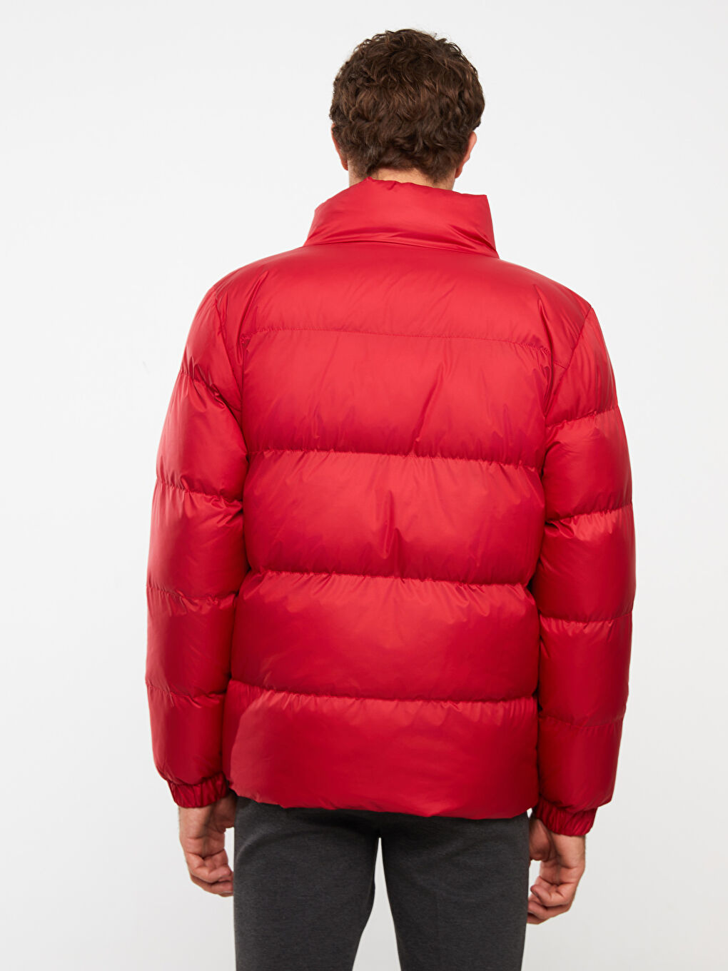 Standard Fit Funnel Neck Men's Puffer Coat-5