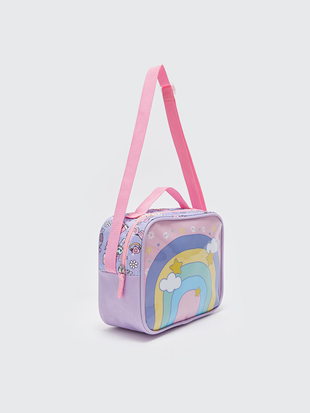 Lila Baskılı Kız Çocuk Beslenme Çantası-1