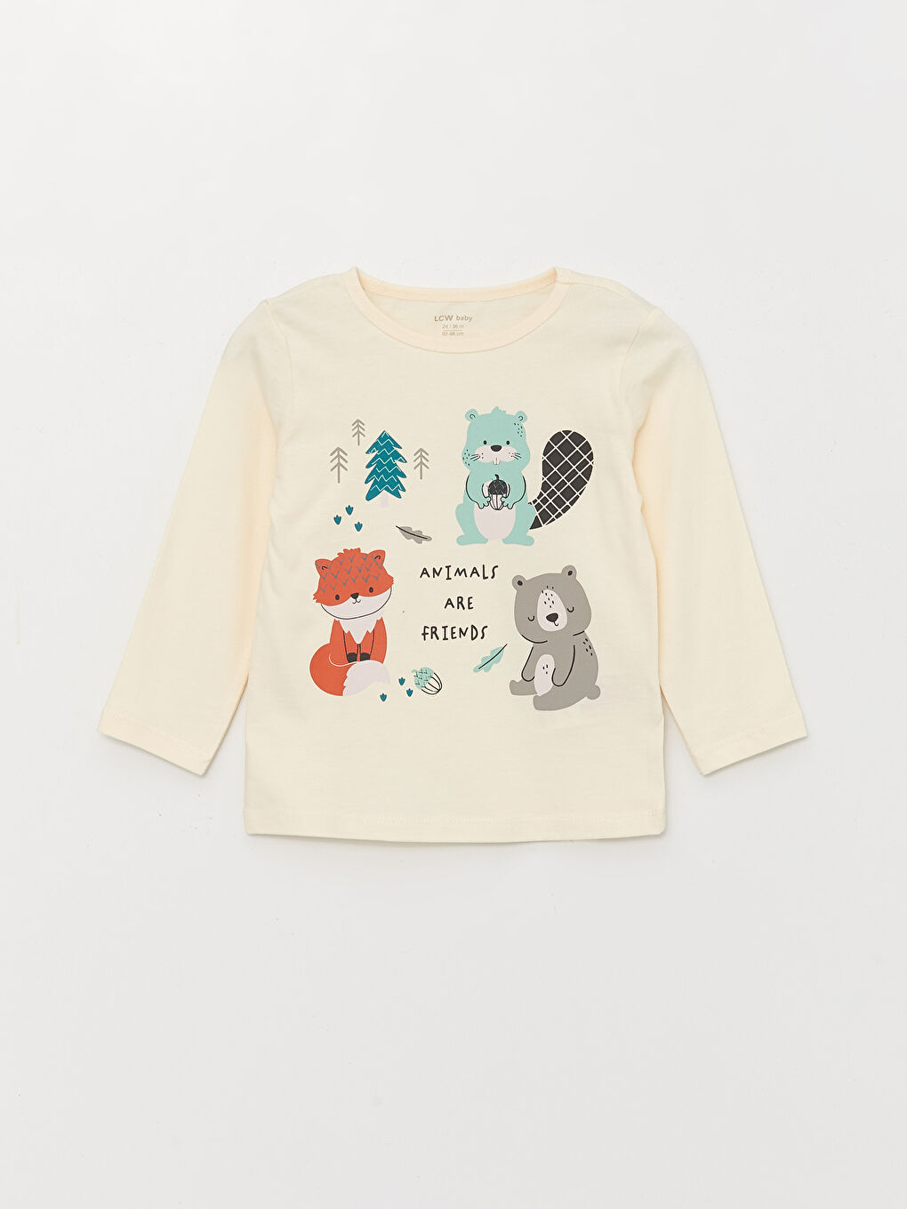 Ekru Bisiklet Yaka Baskılı Erkek Bebek Pijama Takımı 4'lü-1