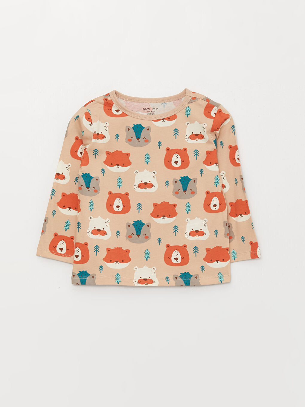 Ekru Bisiklet Yaka Baskılı Erkek Bebek Pijama Takımı 4'lü-3