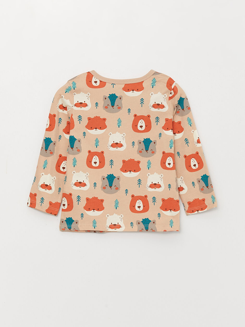 Ekru Bisiklet Yaka Baskılı Erkek Bebek Pijama Takımı 4'lü-4