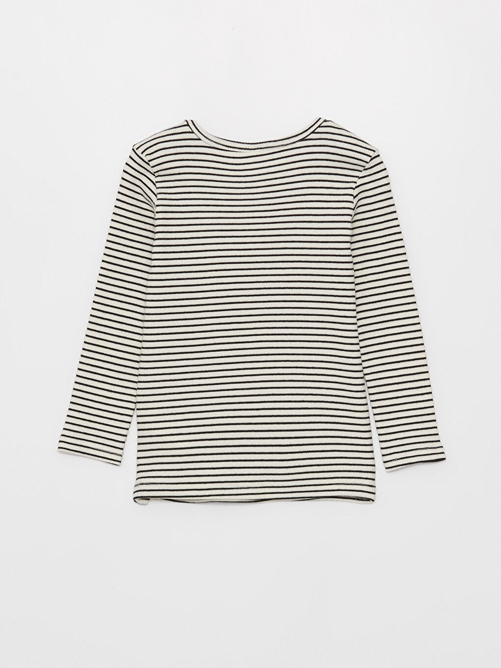 طقم بيجاما للأولاد الصغار مُخَطَّط برقبة دائرية وكم طويل-2