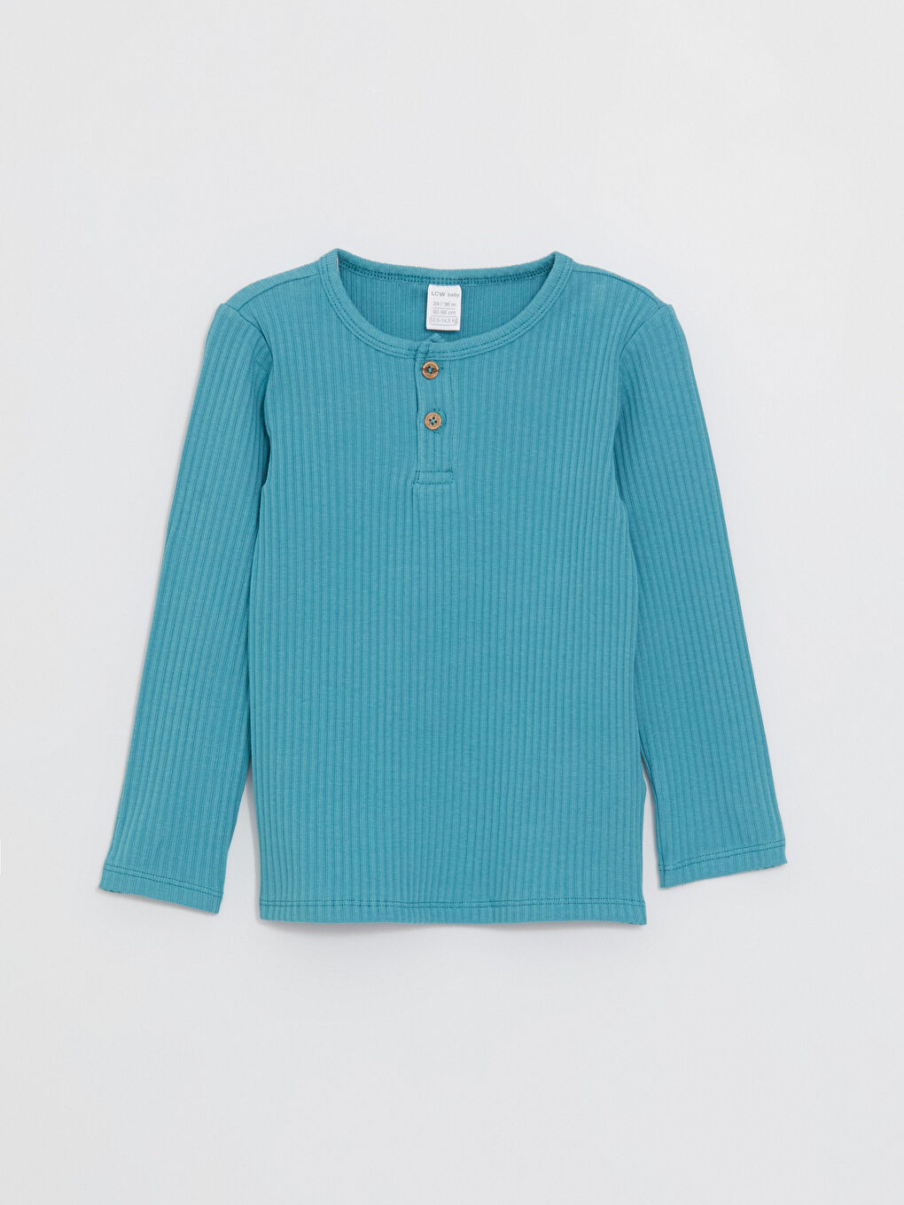 Turkuaz Bisiklet Yaka Uzun Kollu Erkek Bebek Pijama Takımı-1