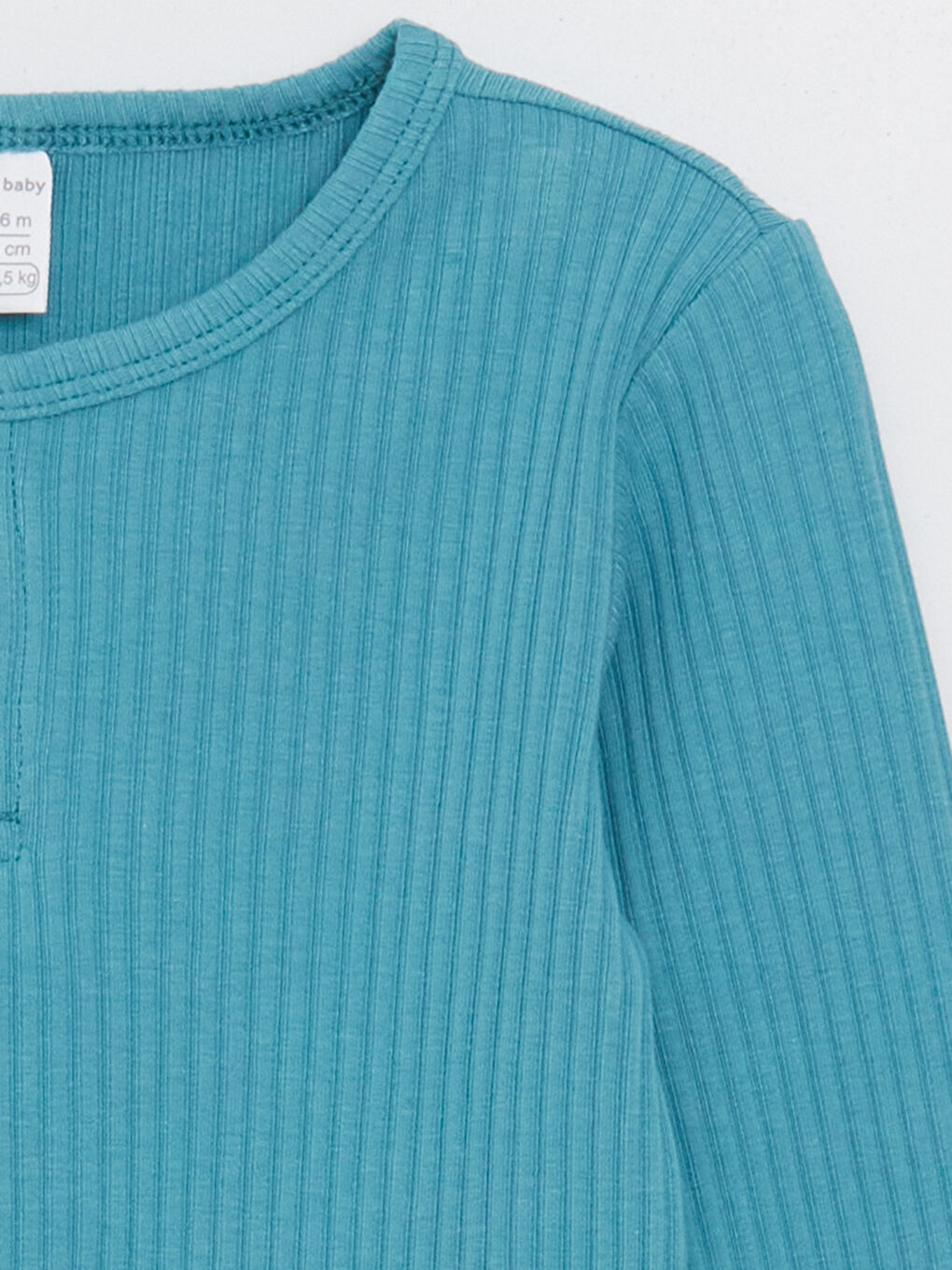 Turkuaz Bisiklet Yaka Uzun Kollu Erkek Bebek Pijama Takımı-2