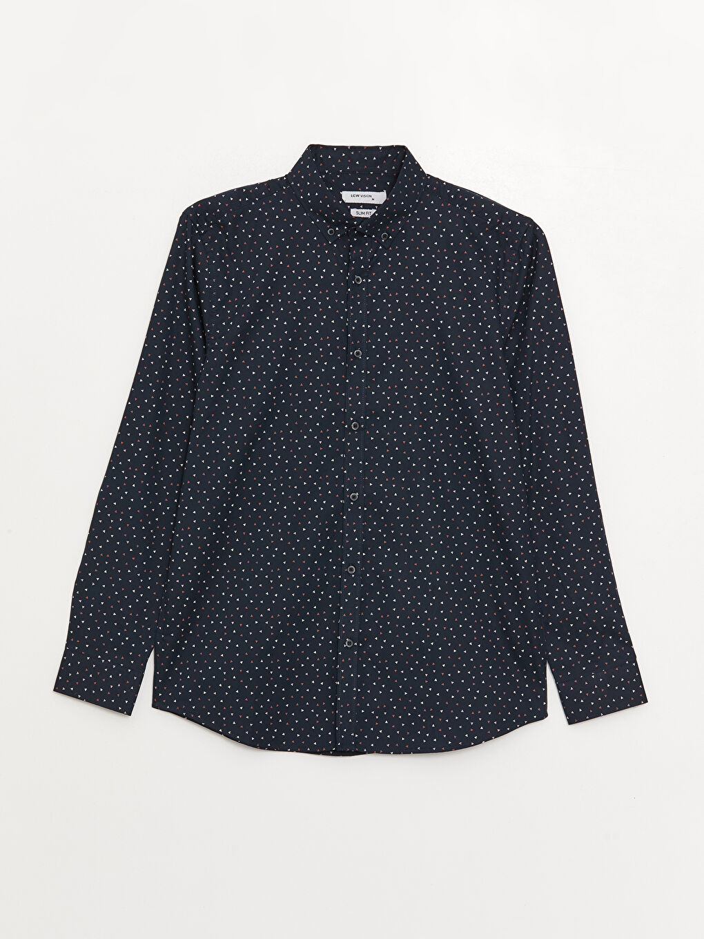 LCW Vision Slim Fit Long Sleeve Patterned Oxford Men's Shirt -W34382Z8-RFH