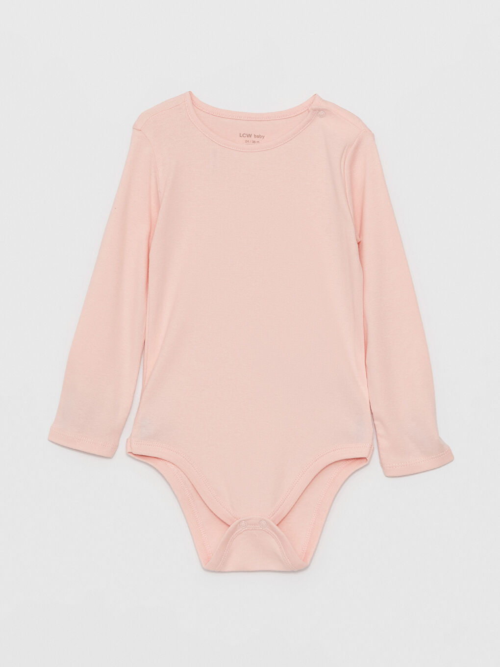 Pembe Bisiklet Yaka Uzun Kollu Kız Bebek Çıtçıtlı Bodysuit 5'li-1