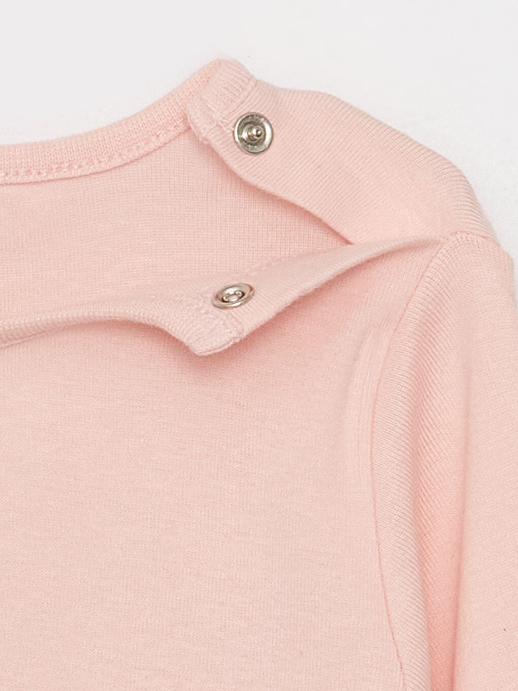 Pembe Bisiklet Yaka Uzun Kollu Kız Bebek Çıtçıtlı Bodysuit 5'li-7