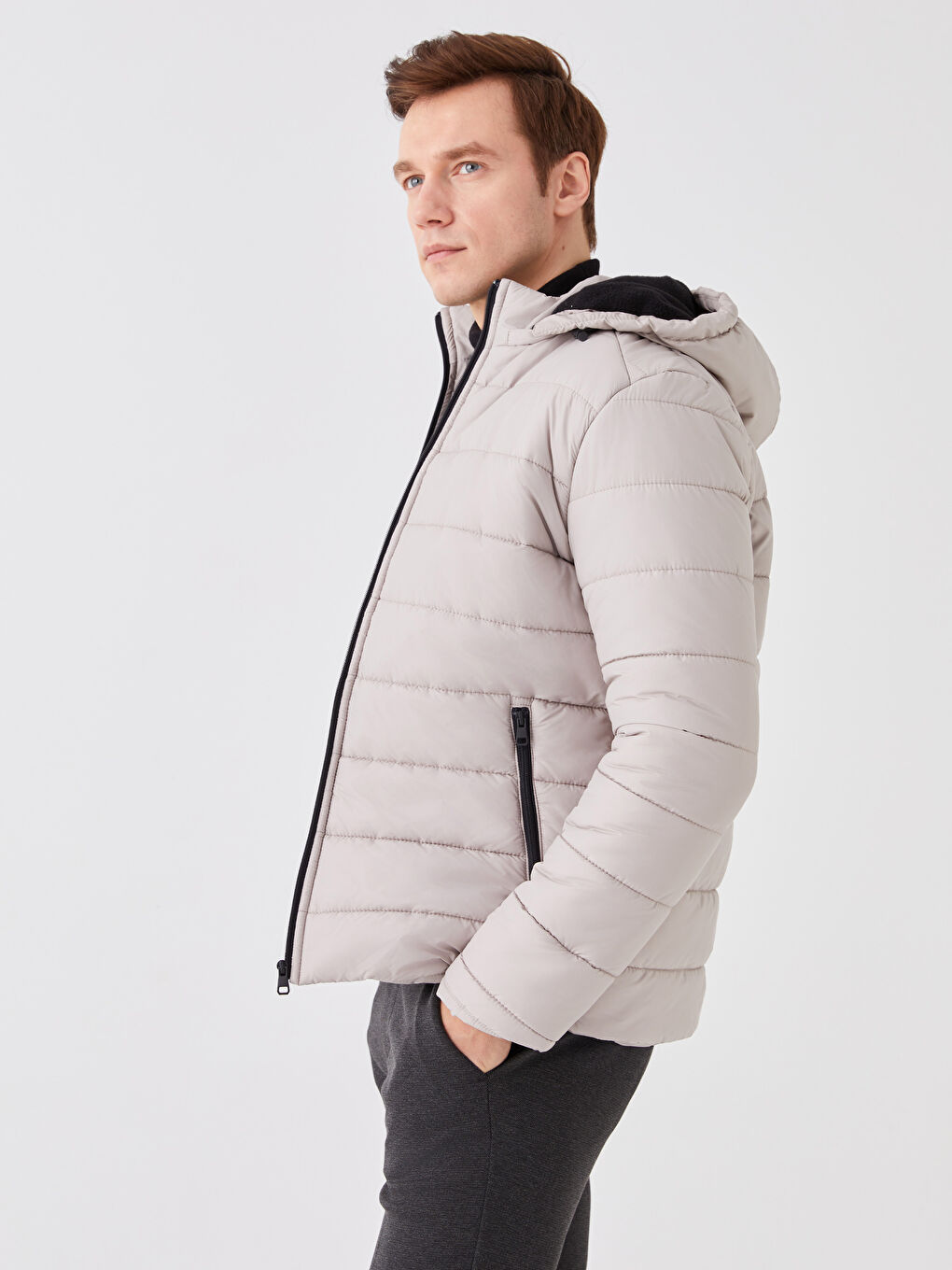 Standard Fit Hooded Men's Puffer Coat