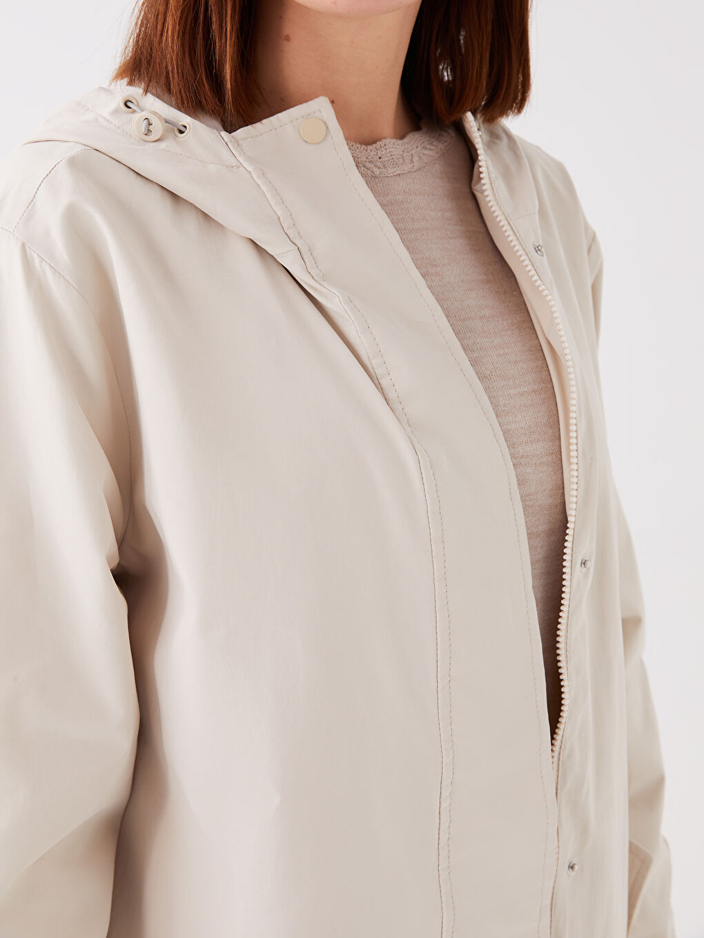 LCW Grace Women's Hooded Plain Coat -W34514Z8-S2E