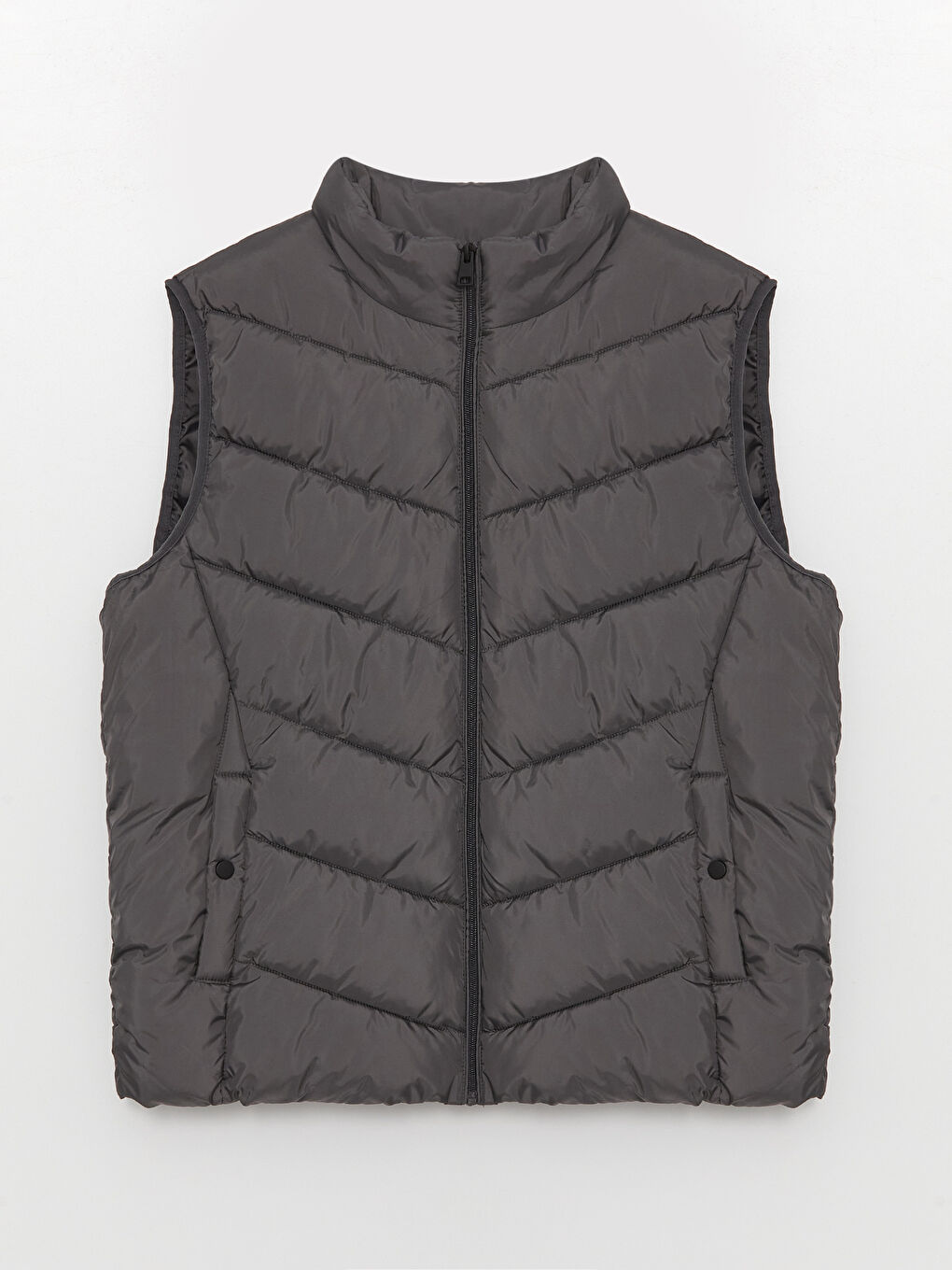 Жилет Дутый Мужской Стандартного Кроя С Воротником-Трубой-5