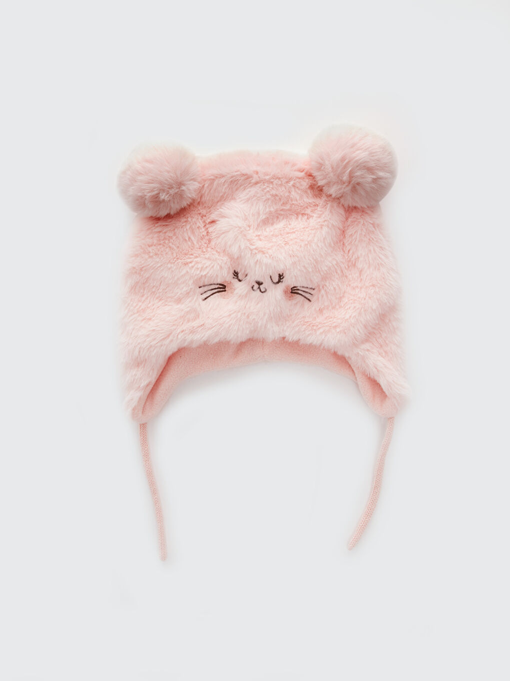 LCW baby Embroidery Detailed Baby Girl Fleece Beanie -W34546Z1-JQ4
