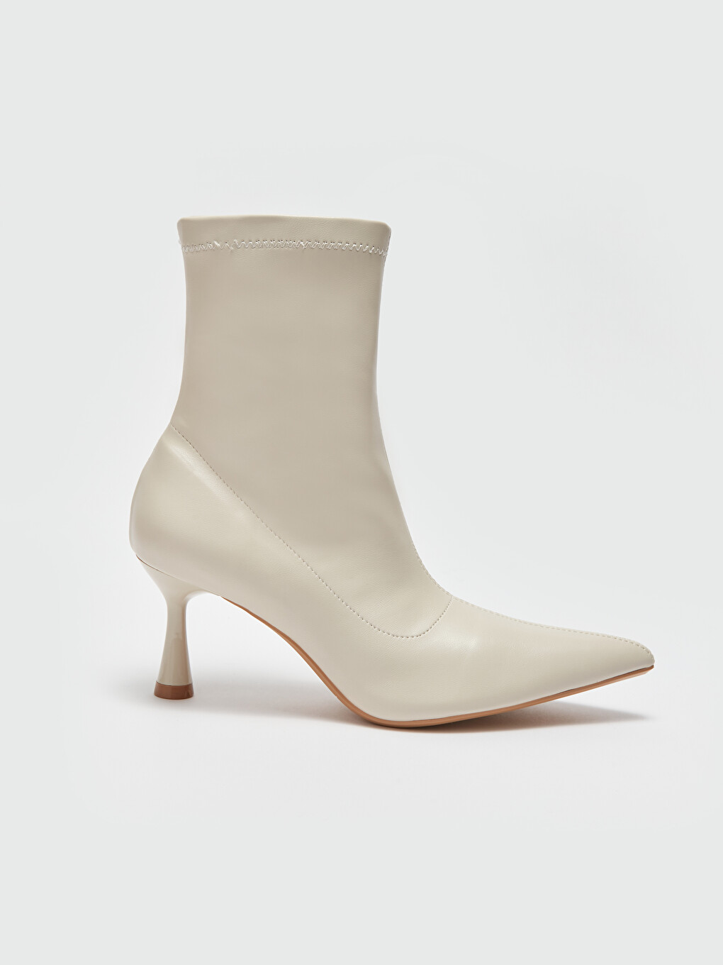 Faux Leather Pointed Women's Heeled Boots-1
