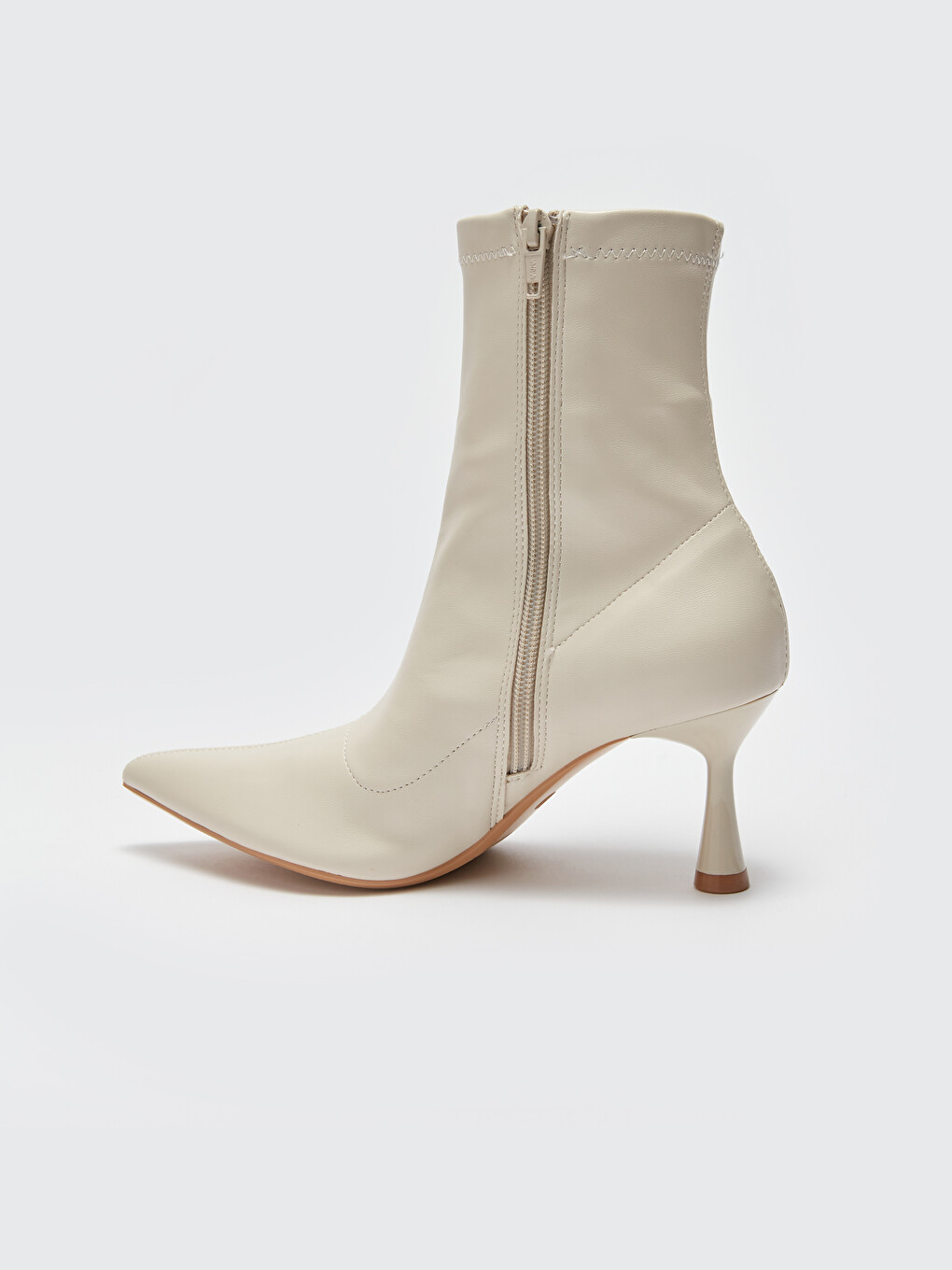 Faux Leather Pointed Women's Heeled Boots-5