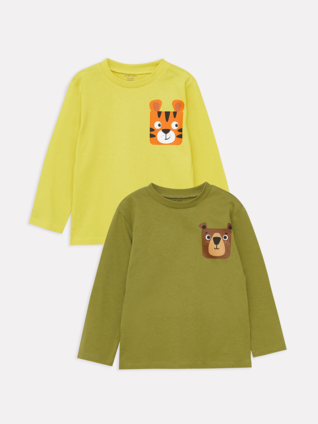 Crew Neck Long Sleeve Baby Boys' T-Shirt 2 Pack-2