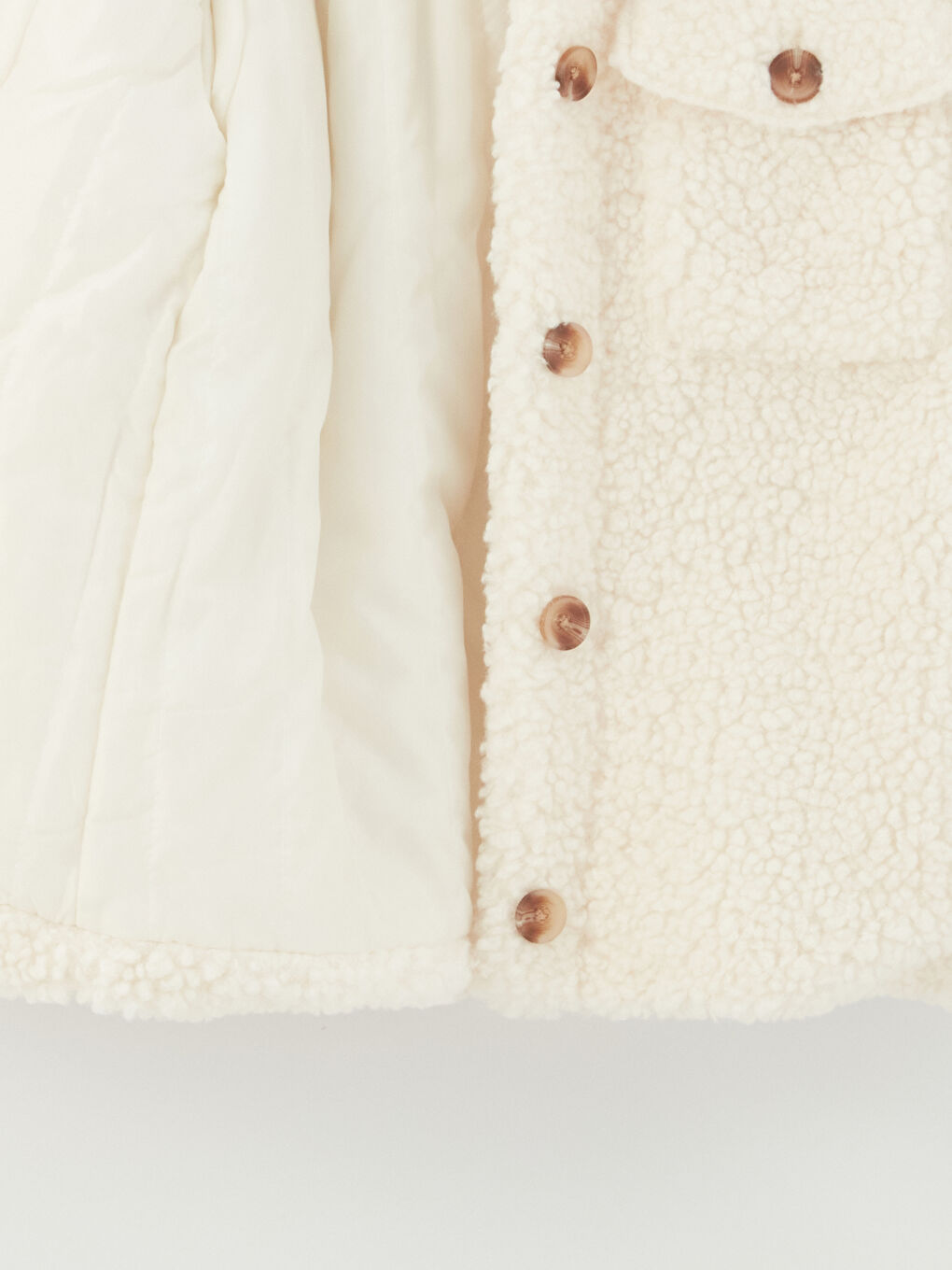 Пальто из плюша с отложным воротником для девочек-2