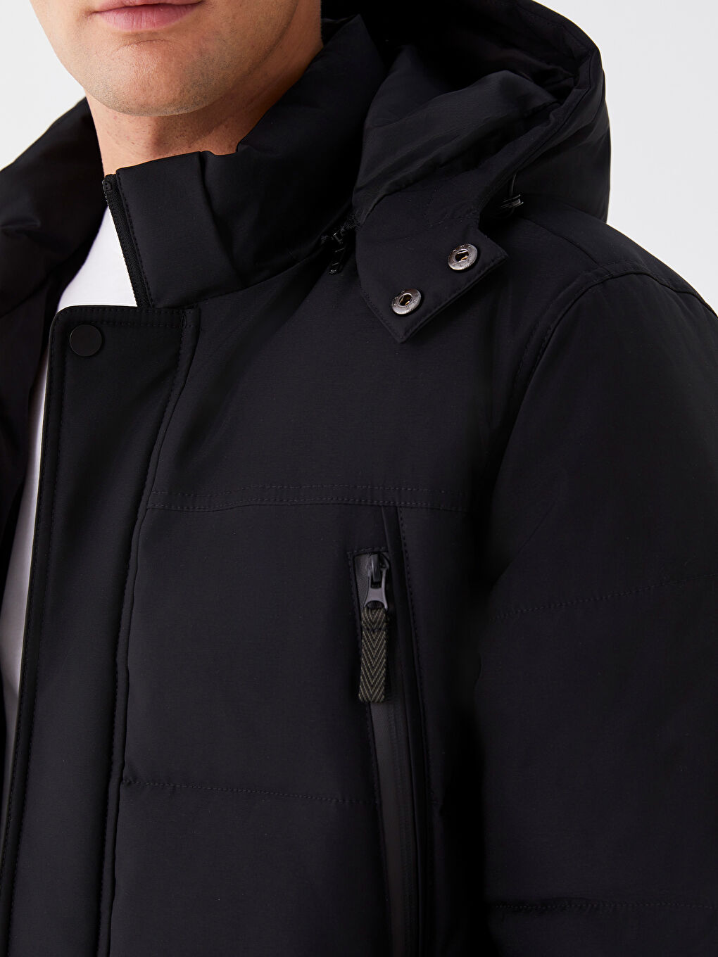 Standard Fit Hooded Men's Coat-3