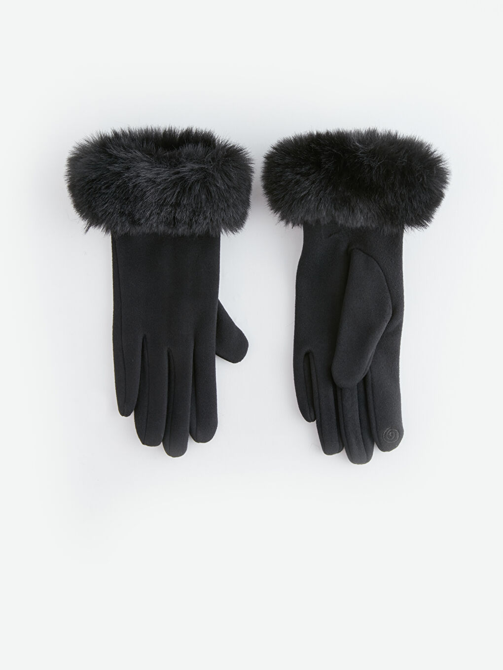Women's Fur Detailed Suede Gloves