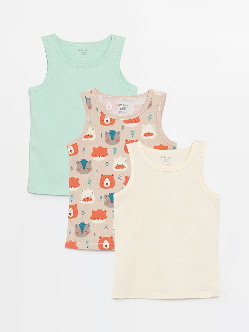 LCW baby Rundhals Baumwolle Baby Jungen Tanktop 3er-Pack -W34712Z1-LQB