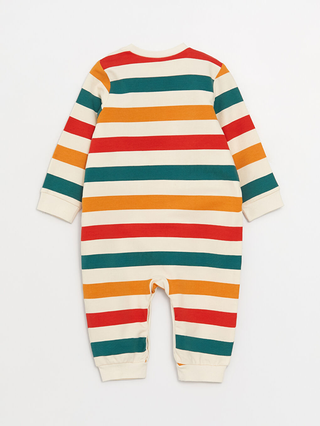 Crew Neck Long Sleeve Striped Baby Boy Rompers-1
