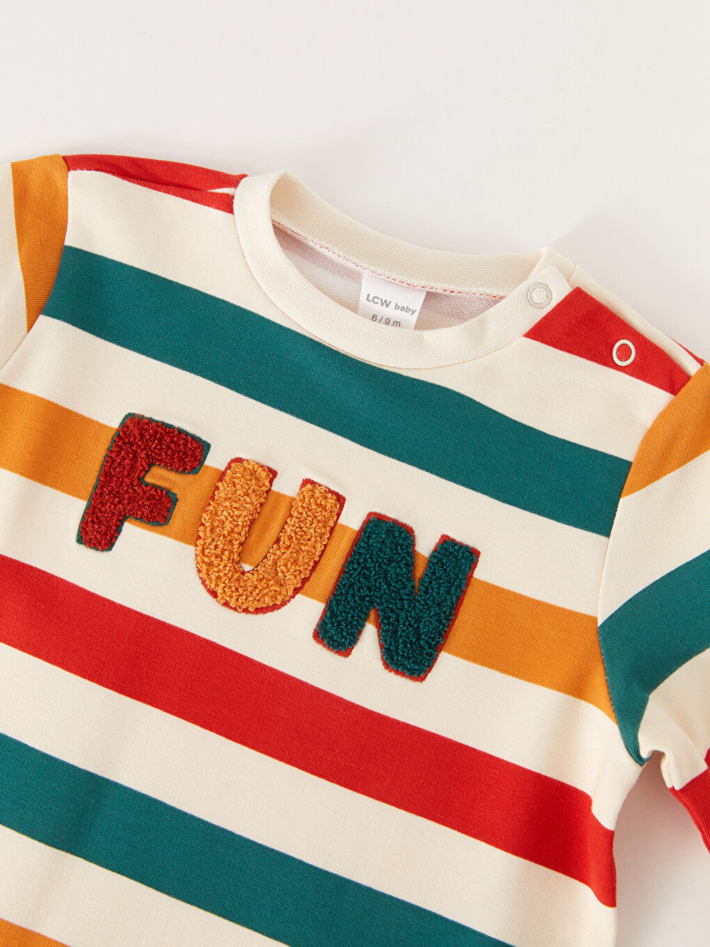 Crew Neck Long Sleeve Striped Baby Boy Rompers-2