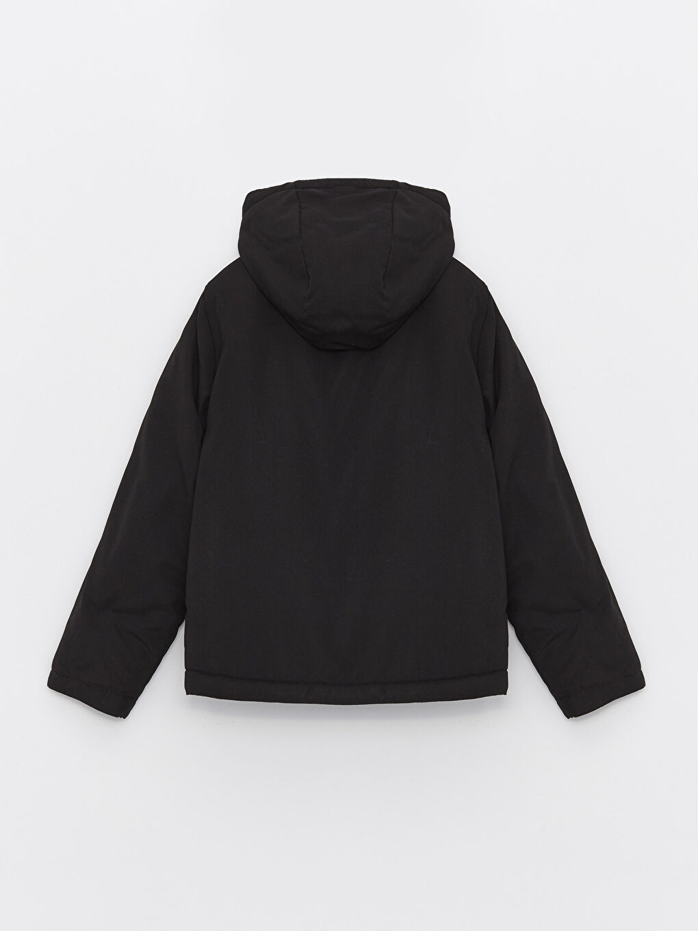 Siyah Kapüşonlu Erkek Çocuk Mont-1