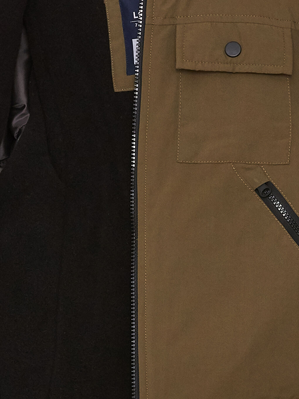 Haki Kapüşonlu Erkek Çocuk Mont-2