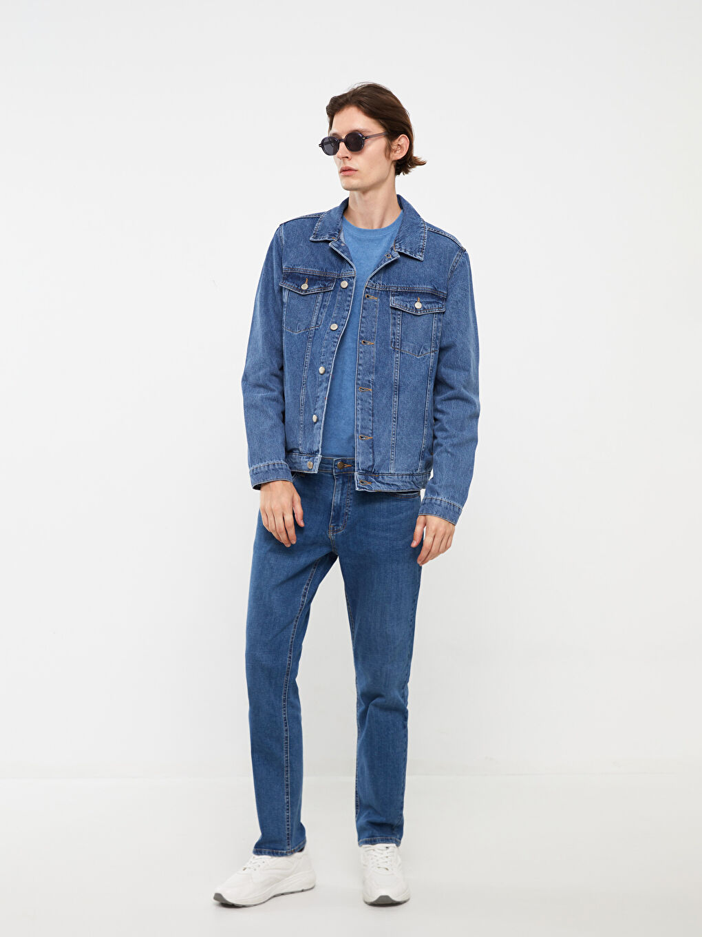 LCW Casual Orta İndigo Rodeo Standart Kalıp Erkek Jean Ceket - 1