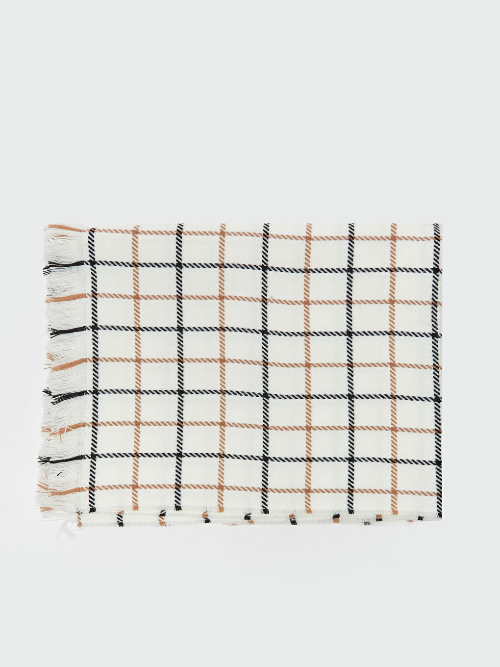 LCW ACCESSORIES Fringed Plaid Patterned Women's Scarf -W34750Z8-LLX
