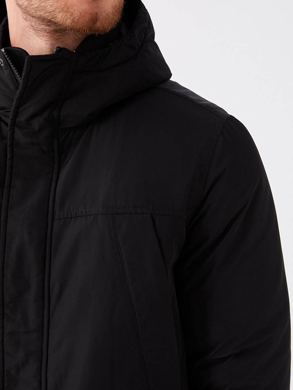 Regular Fit Hooded Men's Parka-3