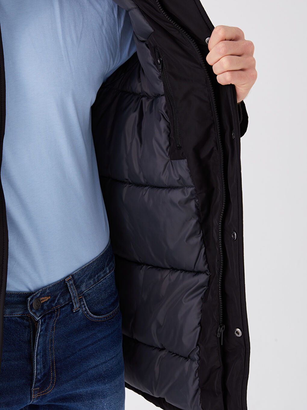 Regular Fit Hooded Men's Parka-4