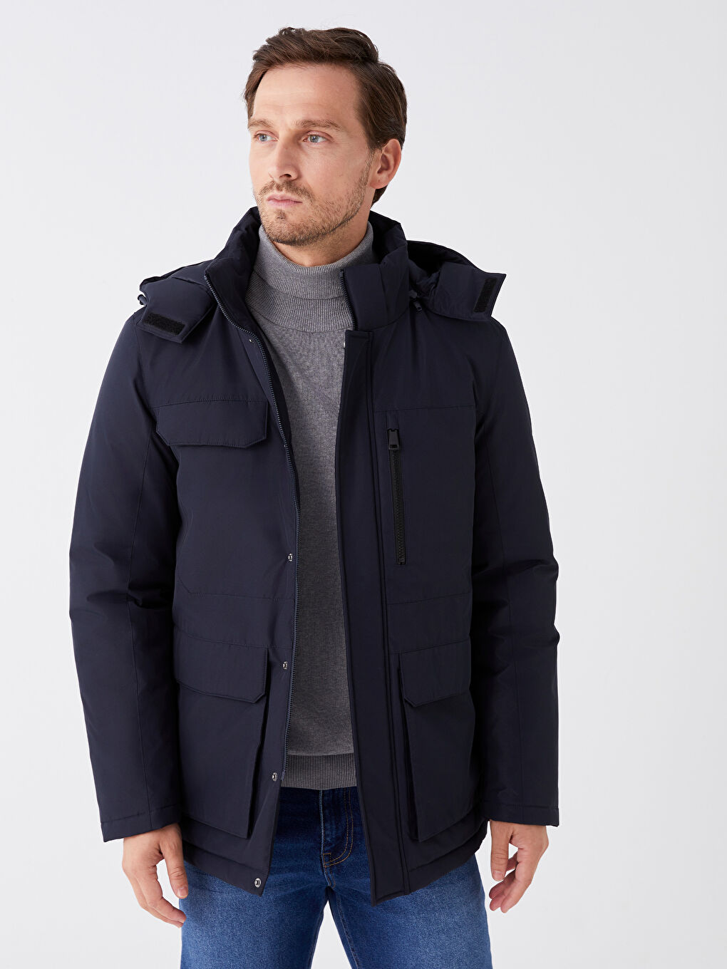 Standard Fit Hooded Men's Coat