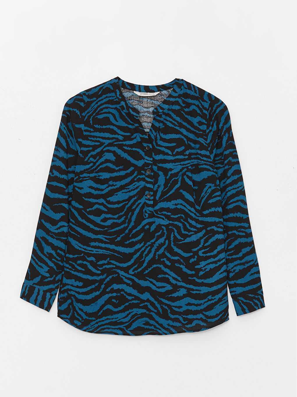 LCW Grace Notch Neck Patterned Long Sleeve Women's Blouse -W34785Z8-LQQ