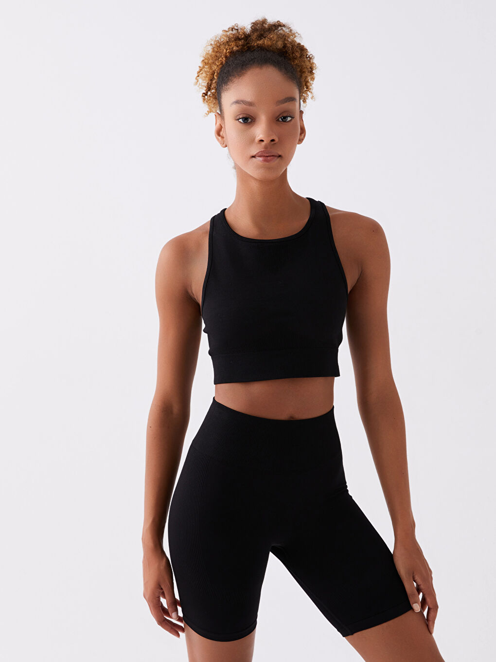 XSIDE ACTIVE Crew Neck Plain Seamless Women's Sports Bustier -W34790Z8-CVL