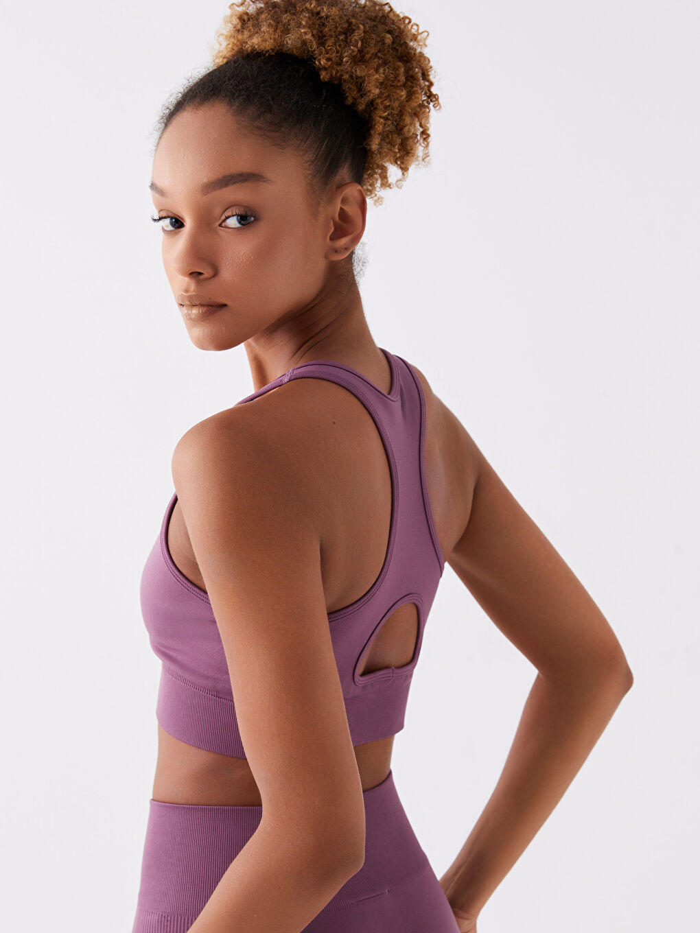 XSIDE ACTIVE Crew Neck Plain Seamless Women's Sports Bustier -W34790Z8-HBM
