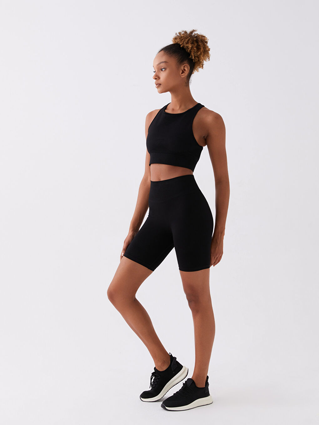 Elastic Waist Plain Seamless Women's Sports Leggings -W34793Z8-CVL