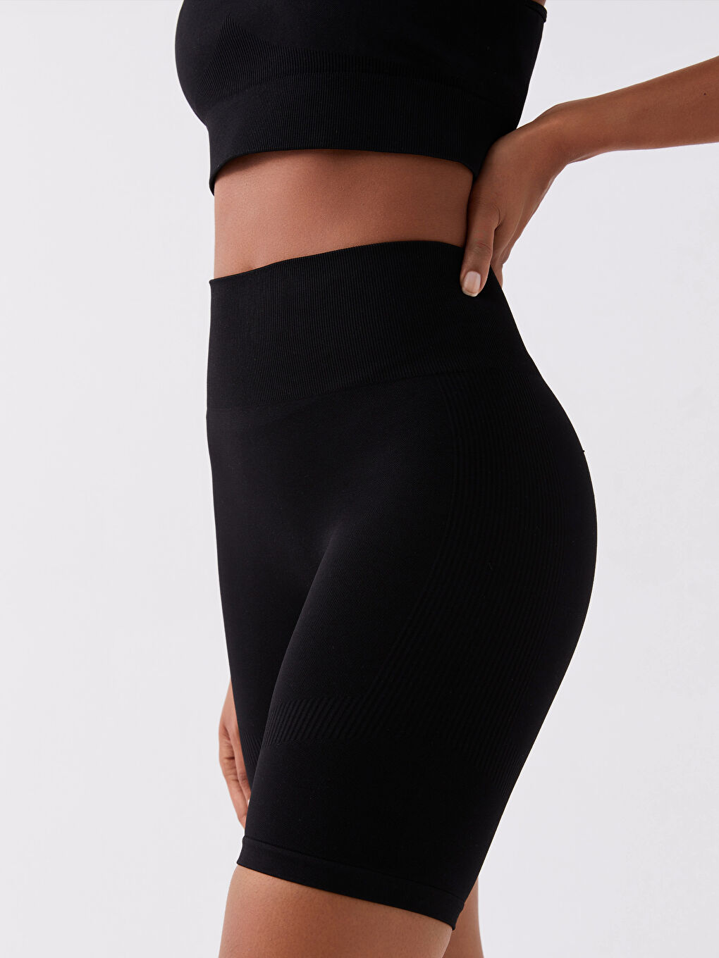 Elastic Waist Plain Seamless Women's Sports Leggings -W34793Z8-CVL