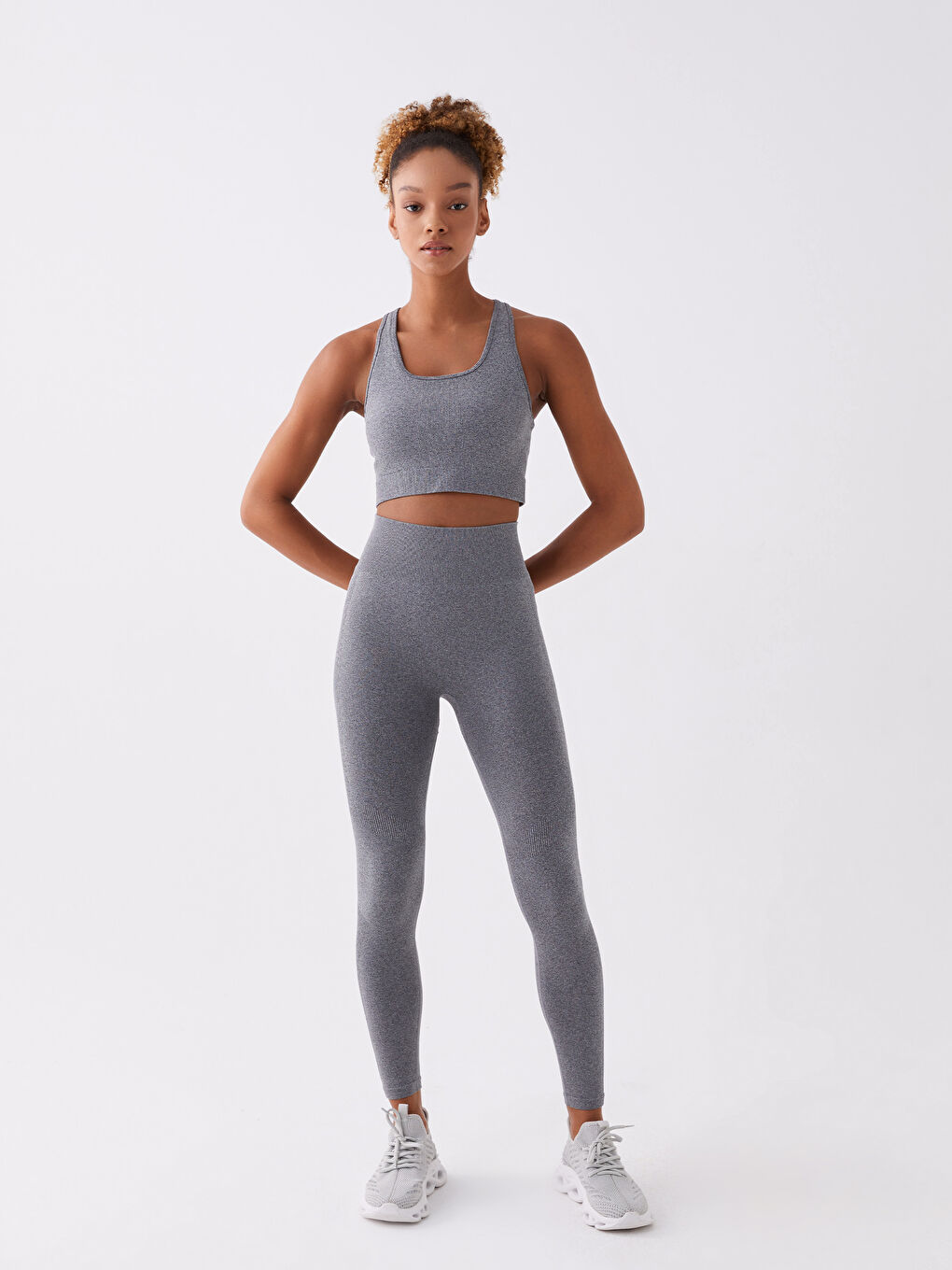 U Neck Plain Seamless Women's Sports Bustier -W34816Z8-LAL
